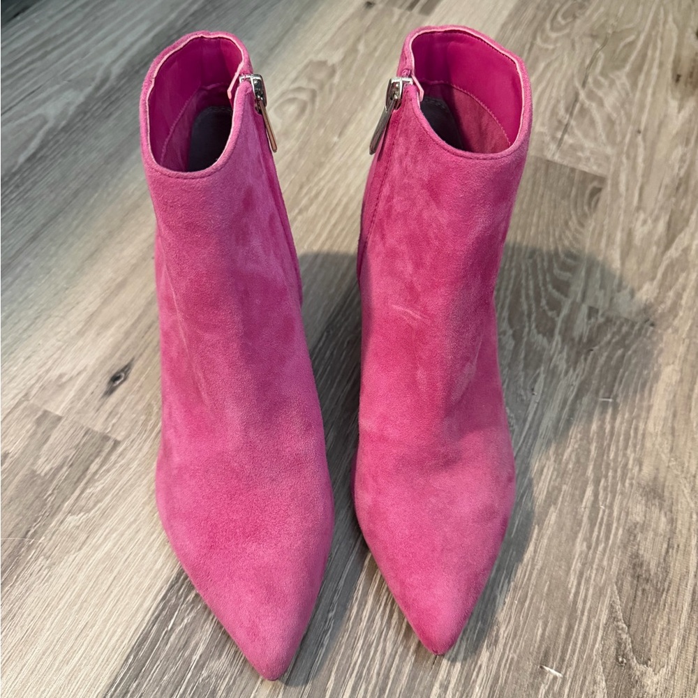 Sam Edelman Kinzey Pink Suede Ankle Boots - Picture 2 of 5